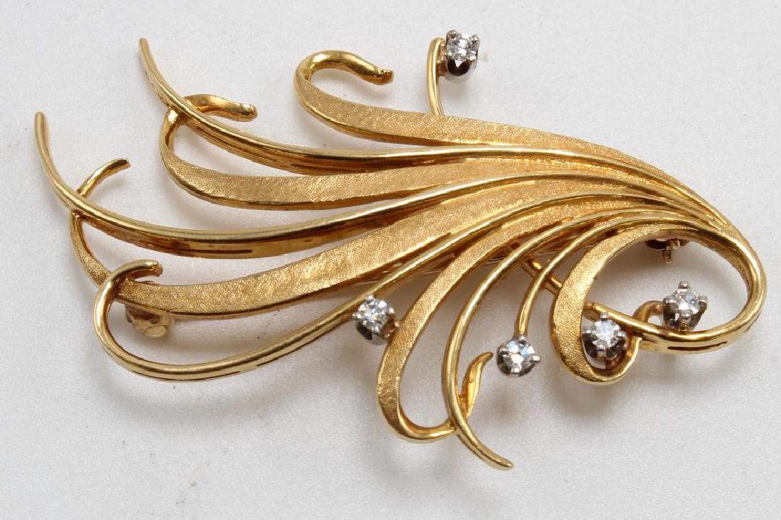 BROOCH PIN. DIAMOND. 18K YELLOW GOLD (1 of 2)