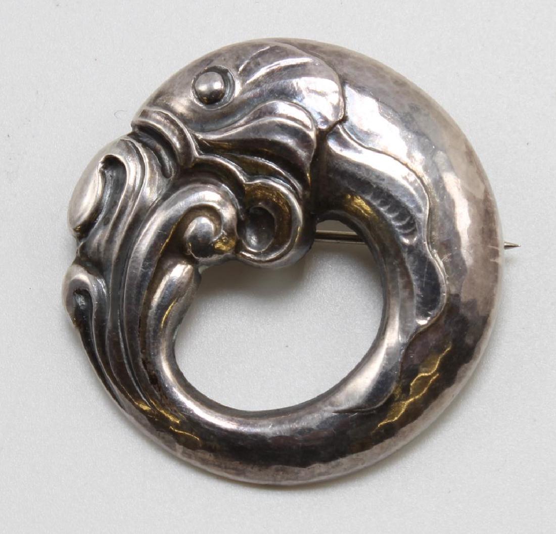 GEORG JENSEN BROOCH PIN. STERLING SILVER. DENMARK. FISH (1 of 3)