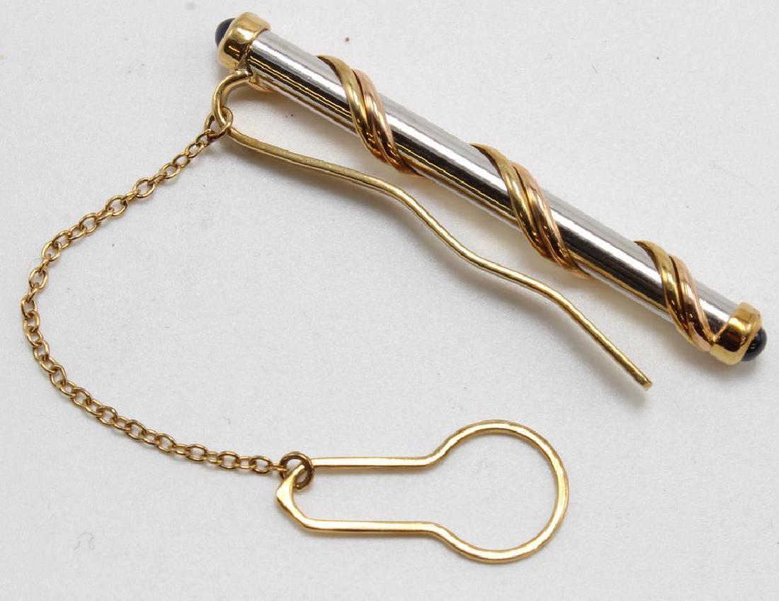 TIE BAR CLIP. PLATINUM AND 18K YELLOW GOLD WITH (1 of 3)