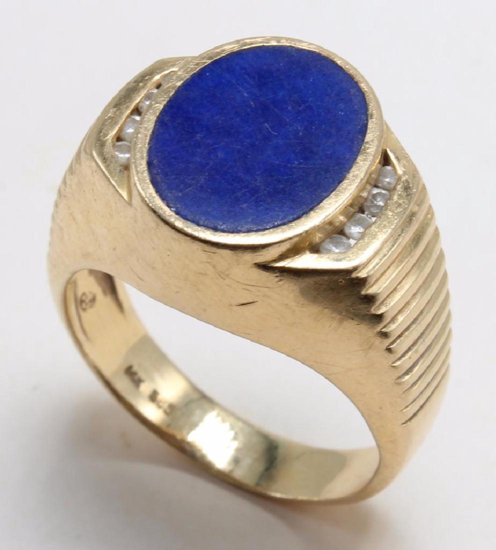 RING. LAPIS AND DIAMOND. 14K YELLOW GOLD (1 of 6)