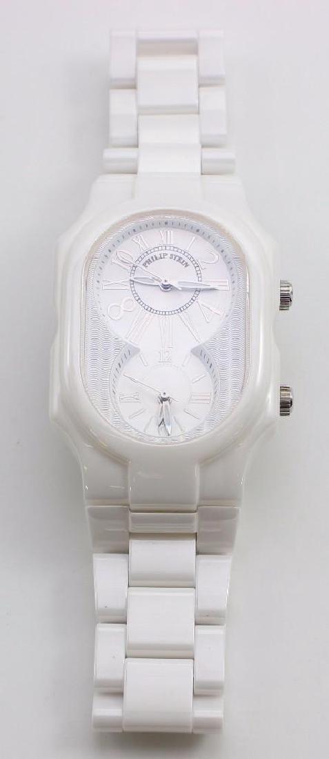 PHILIP STEIN SIGNATURE WHITE CERAMIC WRIST WATCH WITH (1 of 6)