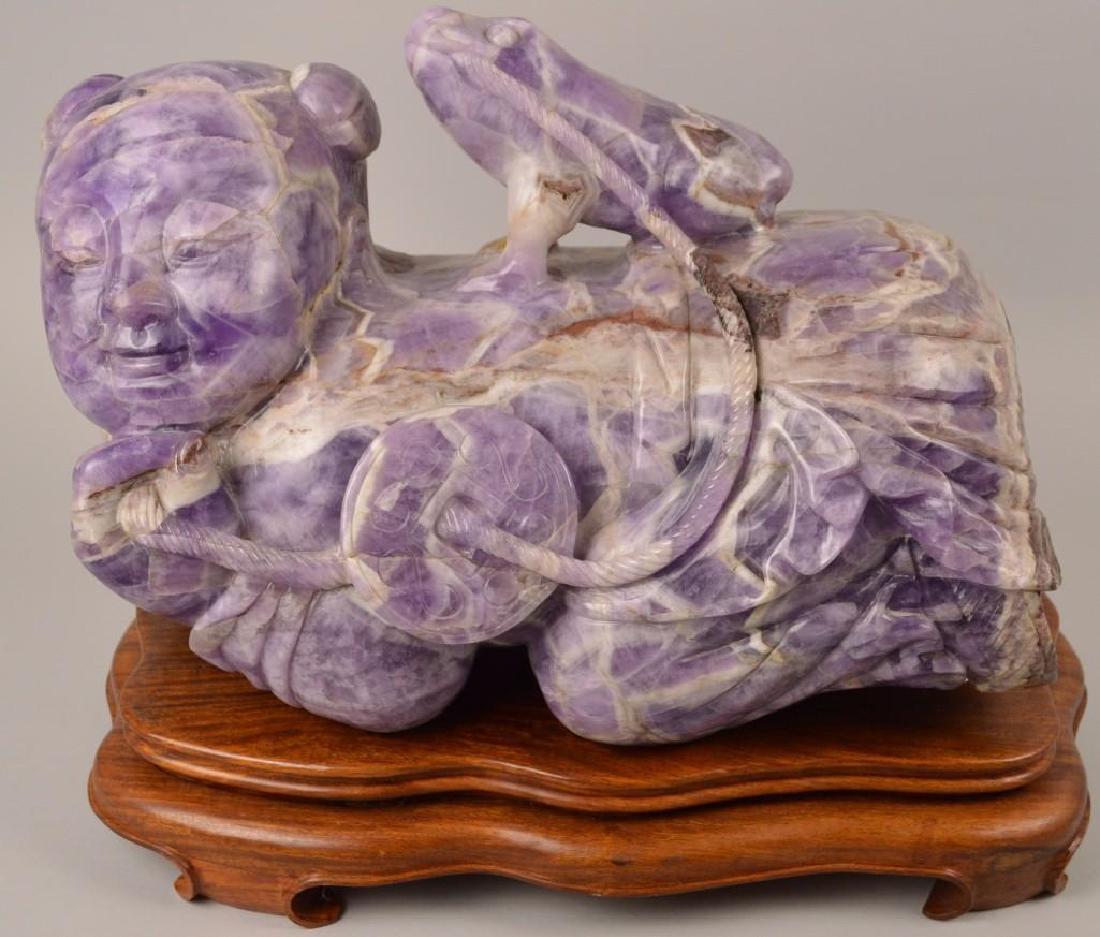 Chinese Carved Amethyst Sculpture 30" (1 of 9)