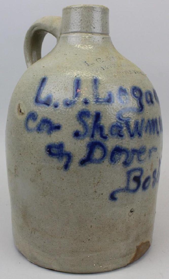 Boston Blue Decorated Stoneware Jug (1 of 6)