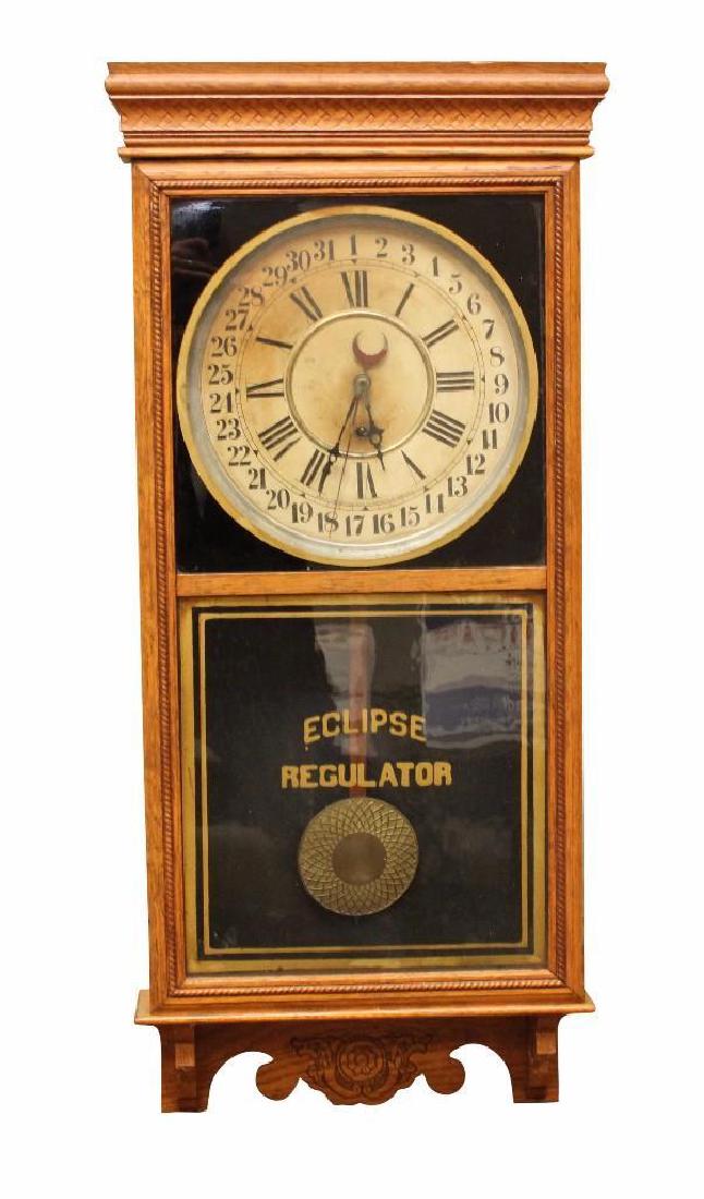 Sessions Eclipse Oak Regulator Calendar Wall Clock
