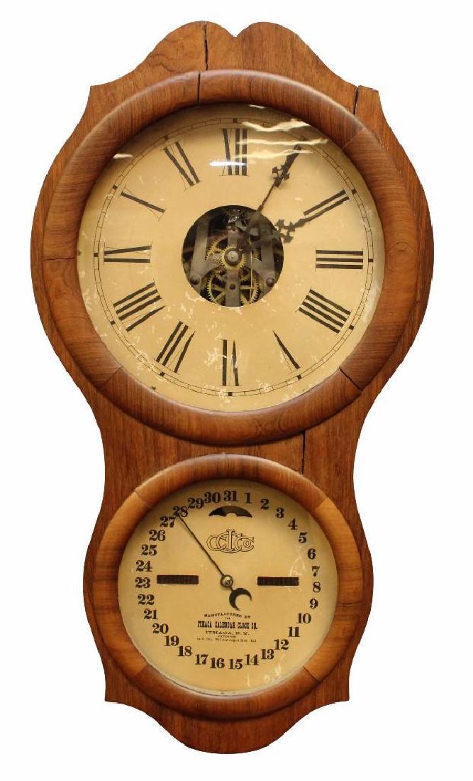 Ithaca Double Dial Wall Calendar Clock (1 of 7)