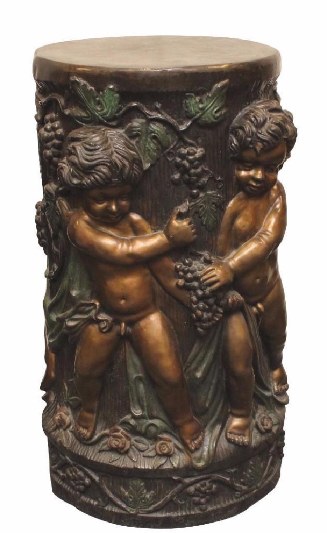 Signed Bronze Relief Plant Stand Sculpture (1 of 7)