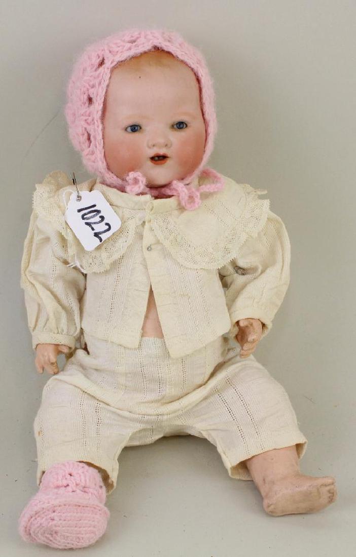 ANTIQUE BISQUE HEAD DOLL - 14" A.M. GERMANY 351/3K. (1 of 2)