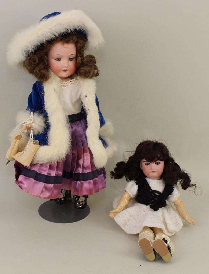 PAIR OF  ARMAND MARSEILLE ANTIQUE BISQUE HEAD DOLLS. (1 of 3)