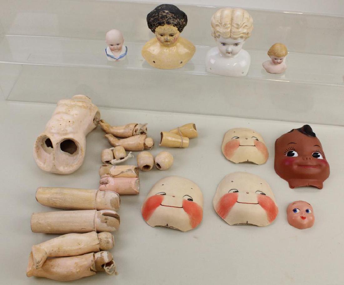 BODY PARTS - LOT OF MISC. BISQUE, PAPIER MACHE AND (1 of 3)