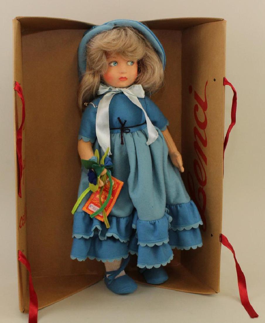 19" 1990's TAGGED LENCI "COLETTE" DOLL IN ORIGINAL BOX.: Condition: minor moth damage.