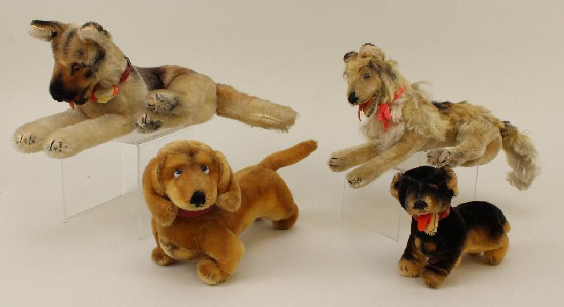 LOT OF (4) STEIFF MOHAIR DOGS: (2) DACHSHUNDS, GERMAN (1 of 1)