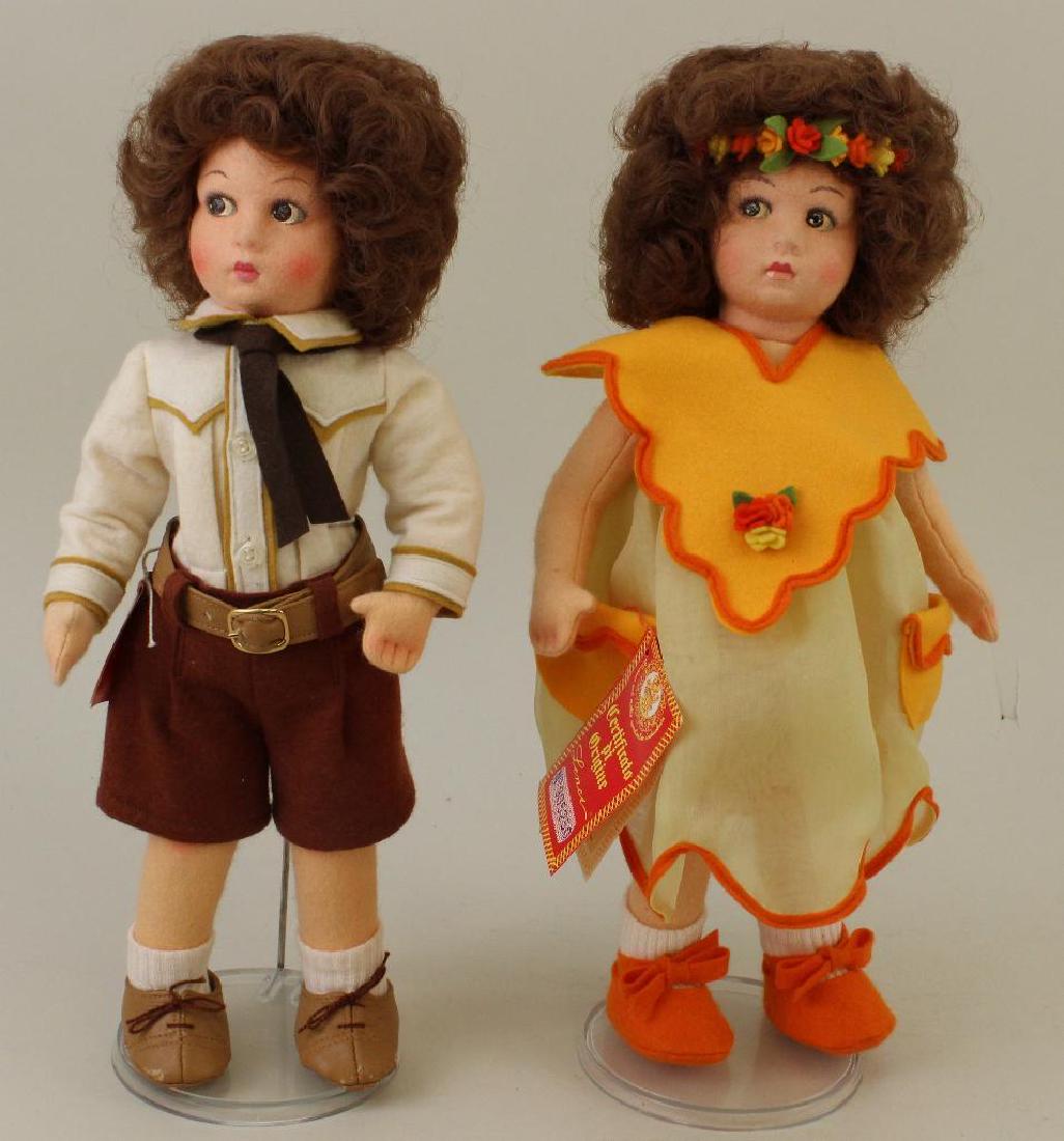 PAIR OF 13" TAGGED LENCI DOLLS "ALICE" & "ALDO". (1 of 1)