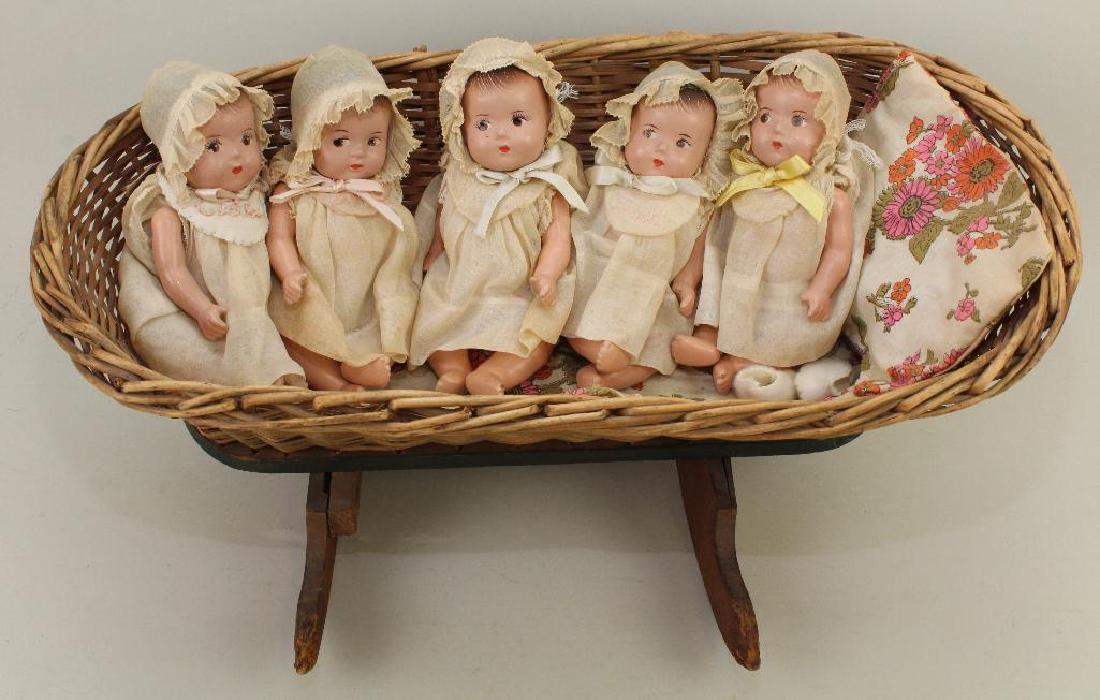 SET OF (5) 7" TAGGED MADAME ALEXANDER "DIONNE QUINTS" (1 of 3)