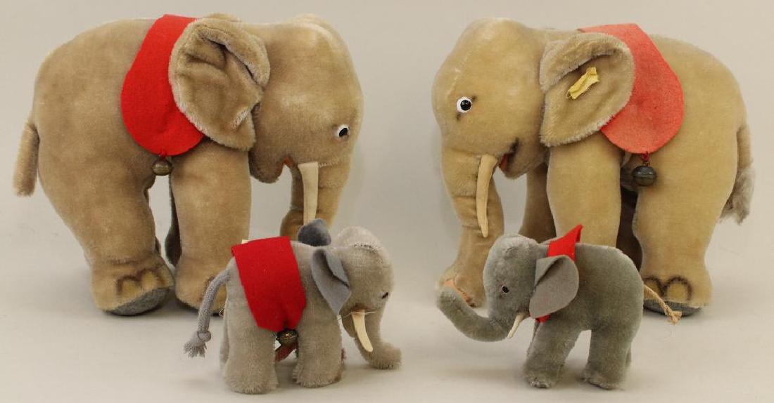 LOT OF (4) MOHAIR ELEPHANTS: (3) STEIFF, (1) HERMANN. (1 of 1)