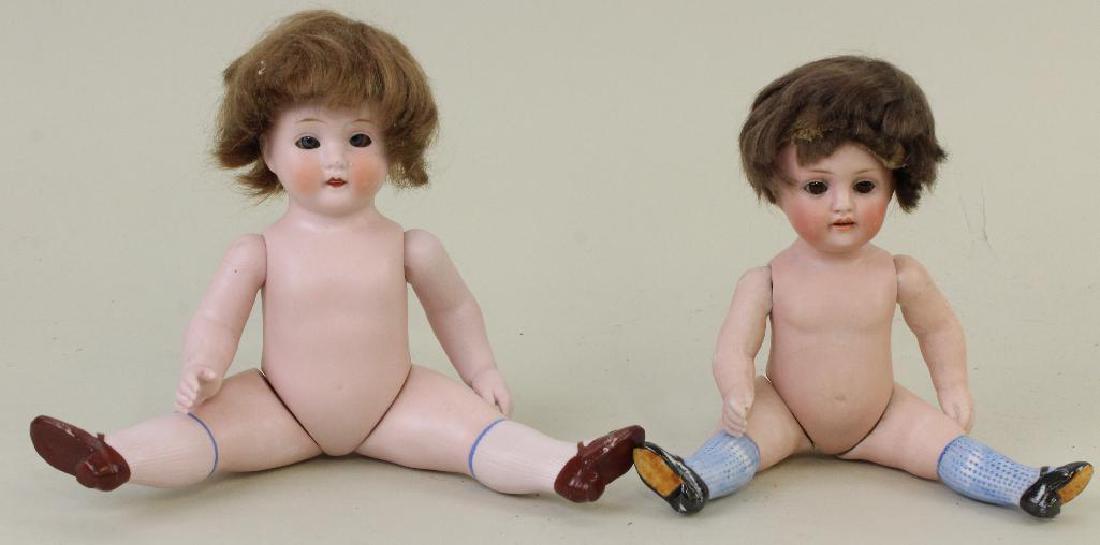 PAIR OF ANTIQUE GERMAN ALL BISQUE DOLLS: 150 & 545. (1 of 8)