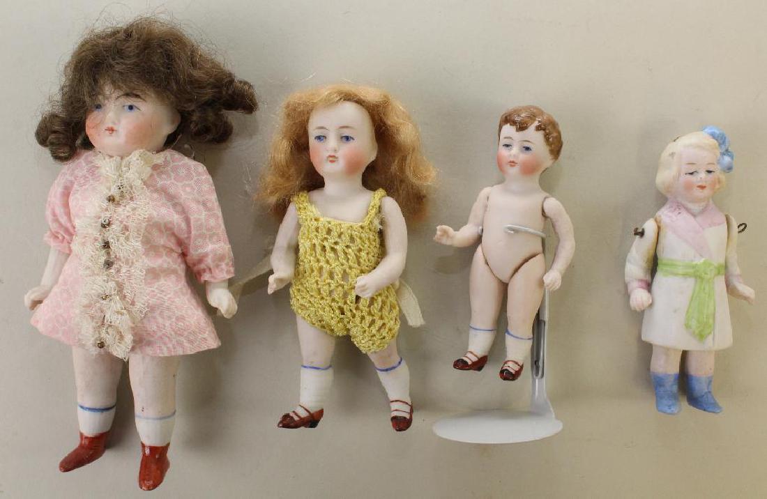 LOT OF GERMAN ALL BISQUE DOLLS: 150 & 165, UNMARKED. (1 of 2)