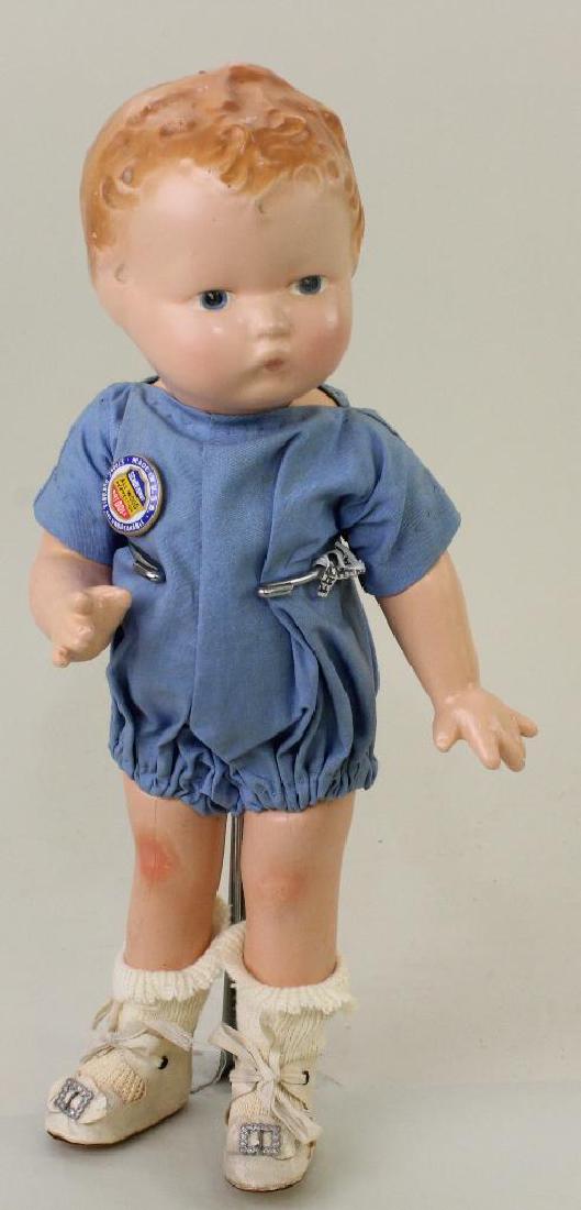13" 1920's-30's COMPOSITION SCHOENHUT CHILD DOLL. (1 of 4)