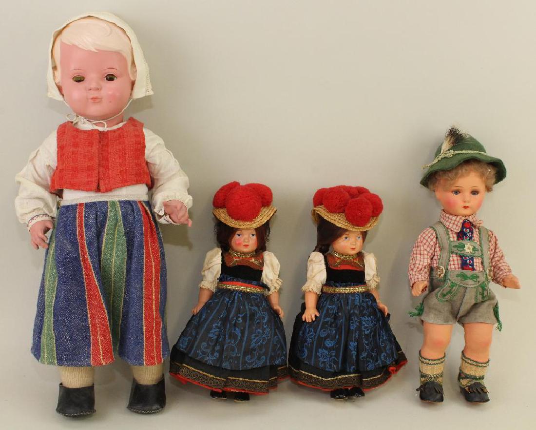 LOT OF (4) CELLULOID DOLLS: 9 1/2", 9 1/2", 13", 19". (1 of 2)
