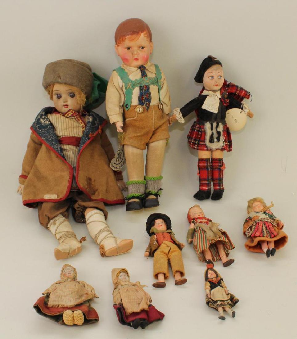 LOT OF VINTAGE TOURIST DOLLS INC.: RUSSIAN, GERMANY, (1 of 5)