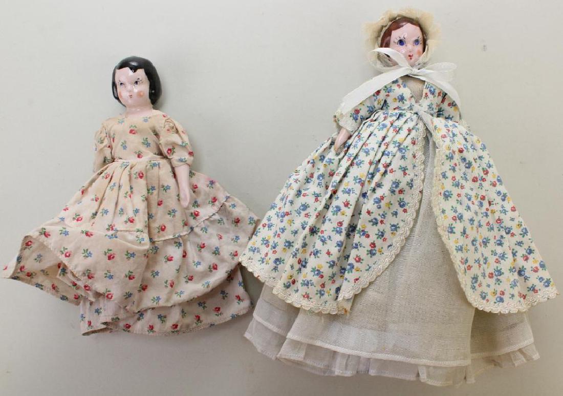 PAIR OF ALL ORIGINAL 7" RUTH GIBBS DOLLS. (1 of 2)