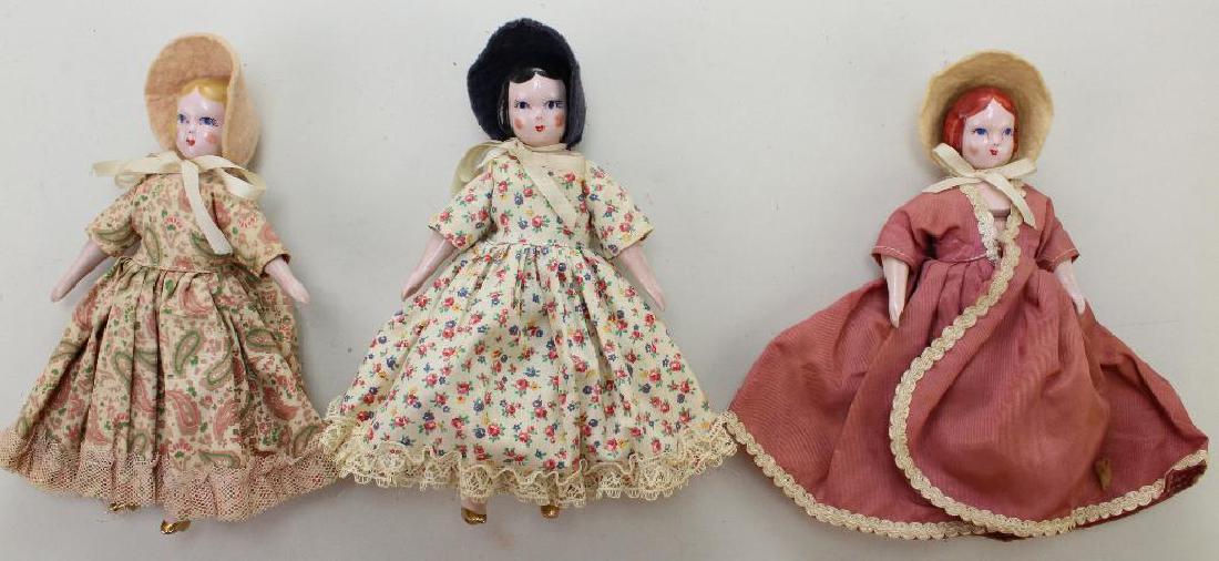 LOT OF (3) ALL ORIGINAL 7" RUTH GIBBS DOLLS. (1 of 2)