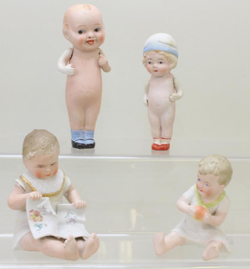 LOT OF ANTIQUE ALL BISQUE FIGURINES, DOLLS. (1 of 1)
