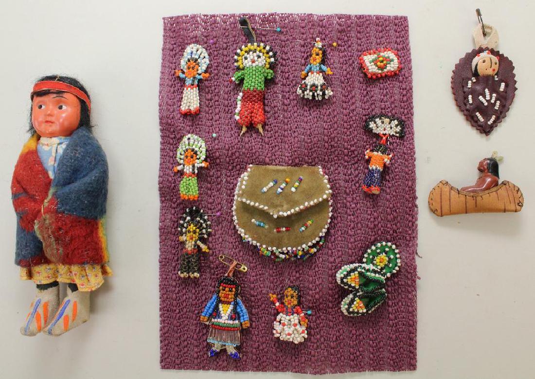 LOT OF NATIVE AMERICAN DOLLS, BEADED iITEMS. (1 of 1)