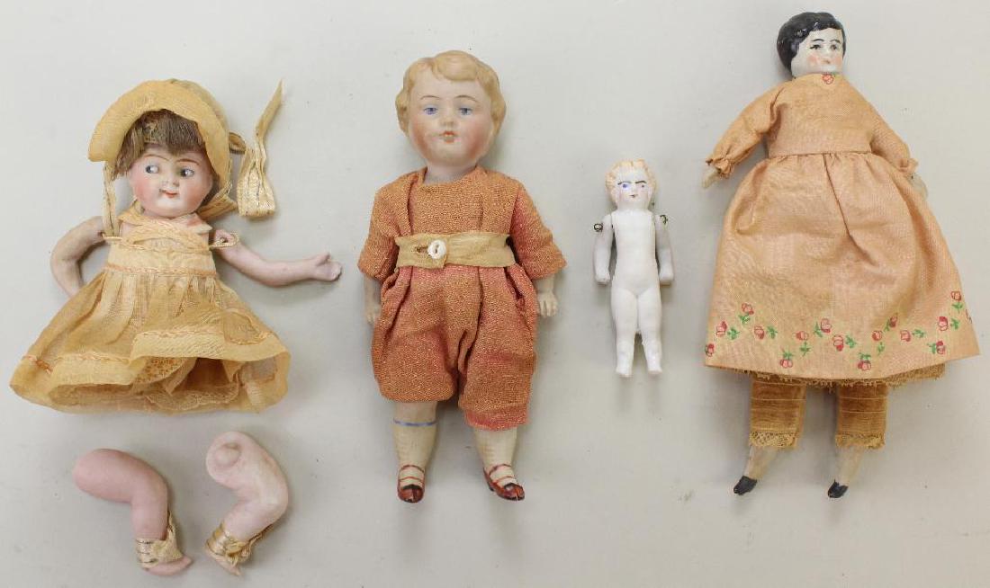 LOT OF (4) ANTIQUE DOLLS: ALL BISQUE, PARIAN, CHINA. (1 of 4)