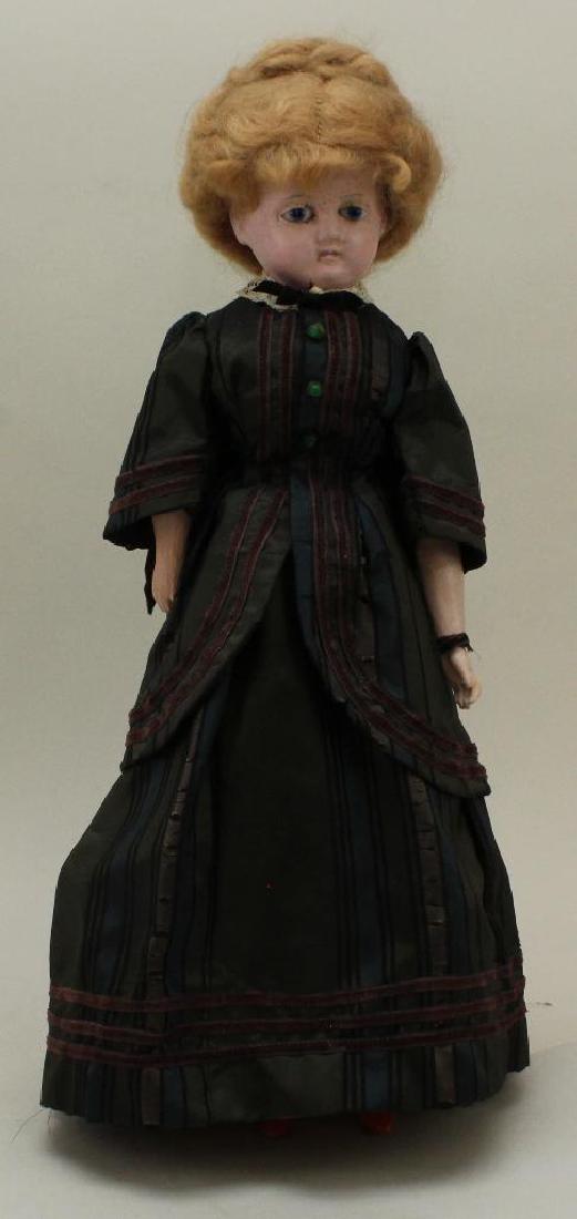 17" ANTIQUE WAX OVER PAPIER MACHE SHOULDER HEAD DOLL (1 of 5)