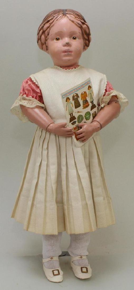 16 1/2" SCHOENHUT MODEL  NO. 102 CARVED HEAD DOLL  WITH (1 of 4)