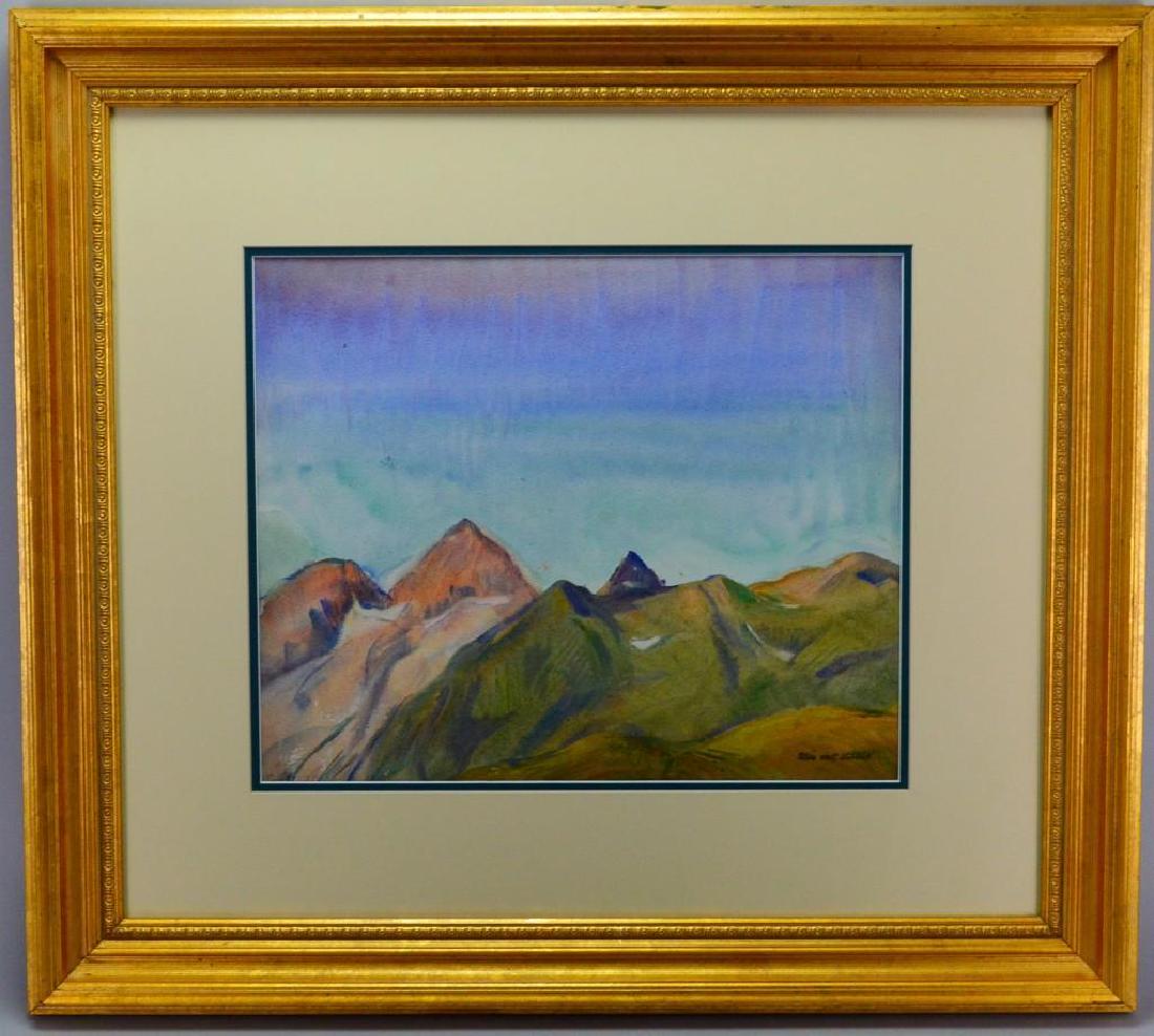 Alice Kent (Pearson) Stoddard (PA 1883 - 1976): watercolor, SLR, "Alice Kent Stoddard". From the estate of A.K Stoddard. 26.5"h x 29.5"w