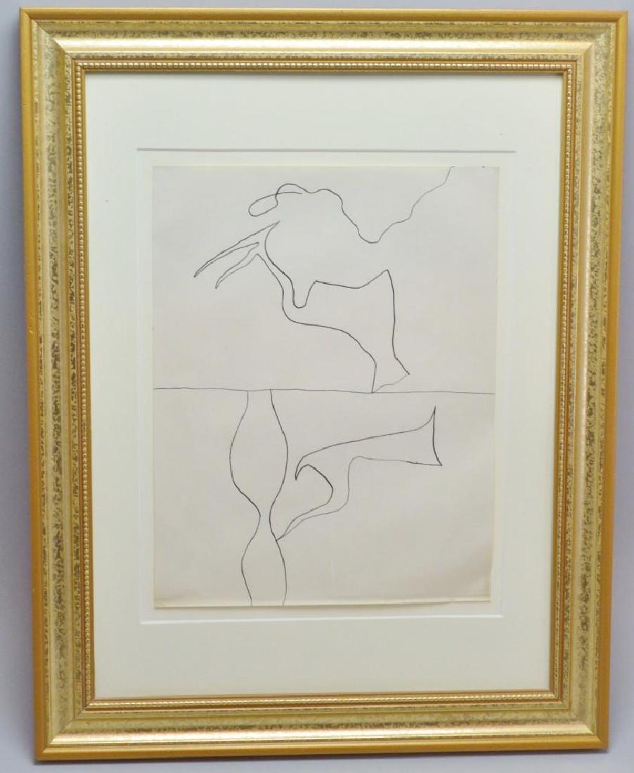 William Baziotes (NY 1912 - 1963): Line drawing. From the collection of Danette and Bill Partridge. They assisted cataloging for the auction of the Constance and Harry Baziotes estate in 1995. This was a portion of lot #206. A copy o