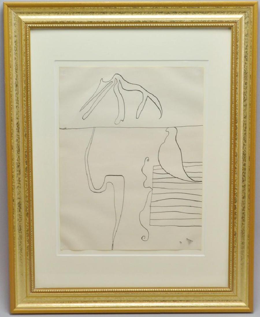 William Baziotes (NY 1912 - 1963): Line drawing. From the collection of Danette and Bill Partridge. They assisted cataloging for the auction of the Constance and Harry Baziotes estate in 1995. This was a portion of lot #206. A copy of