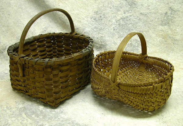 Two Splint Oak Baskets.