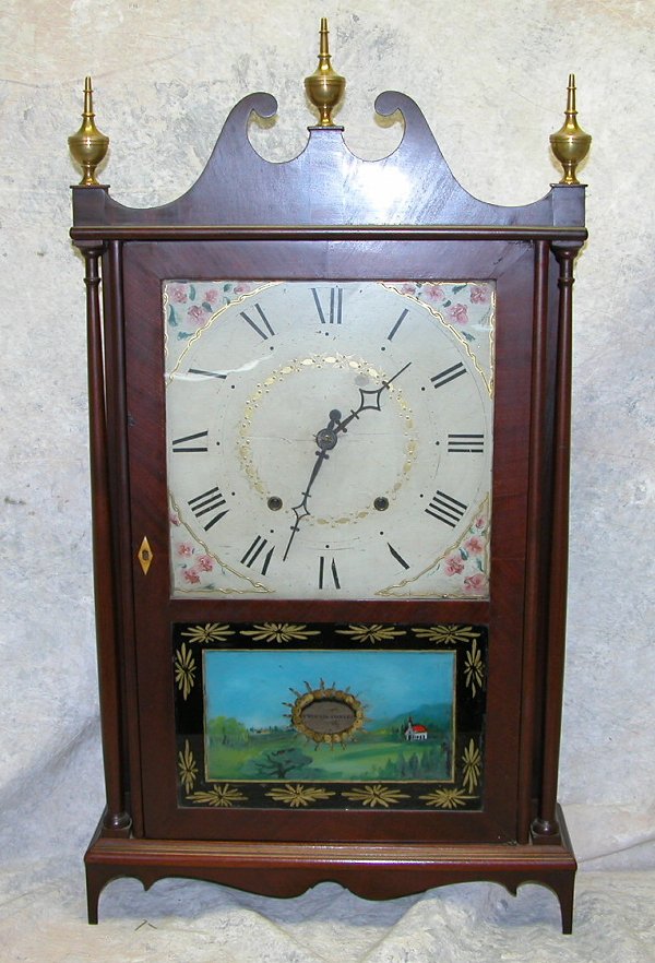 Pillar and Scroll Mantel Clock by Seth T