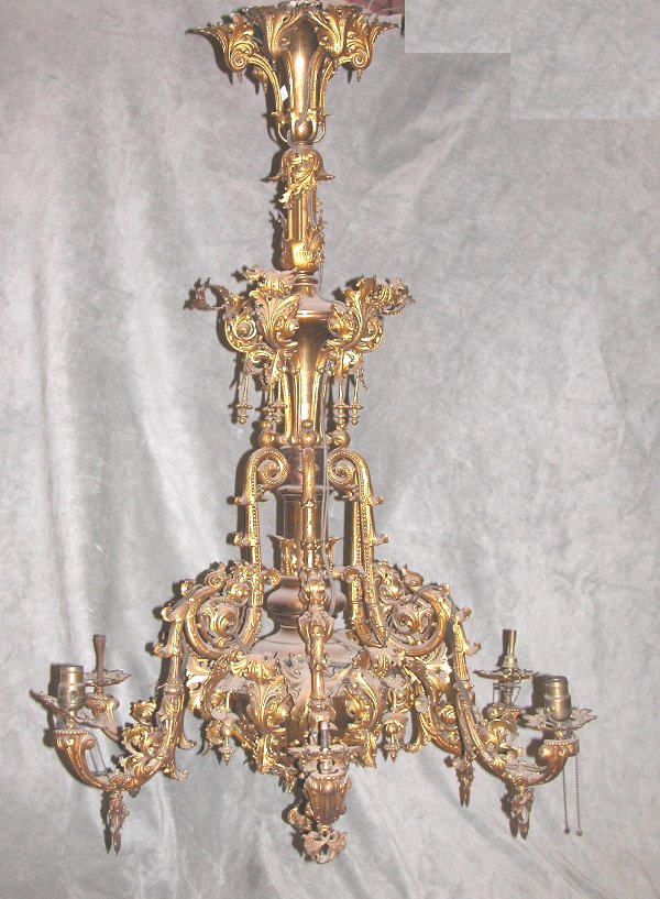 Victorian Brass Chandelier.