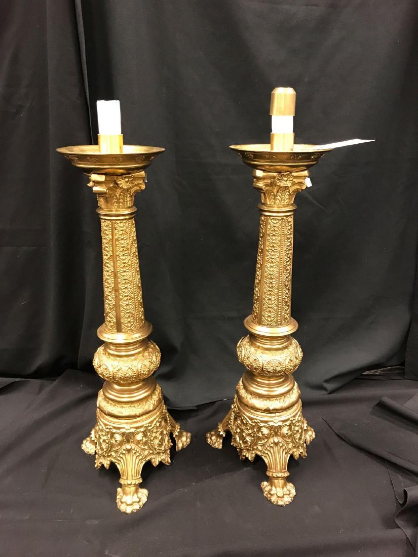 Monumental Brass Baroque Candle Sticks (1 of 7)