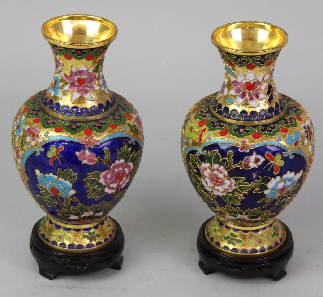 Pr of Cloisonne Vases (1 of 8)