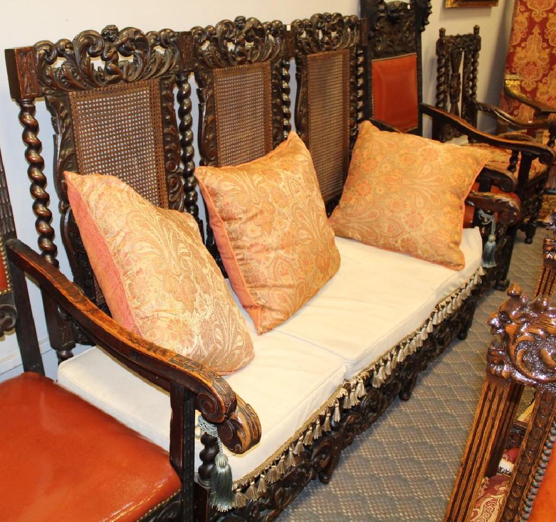 English Figural Carved Sette (1 of 8)