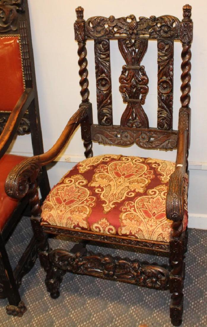English Figural Carved Arm Chair (1 of 6)