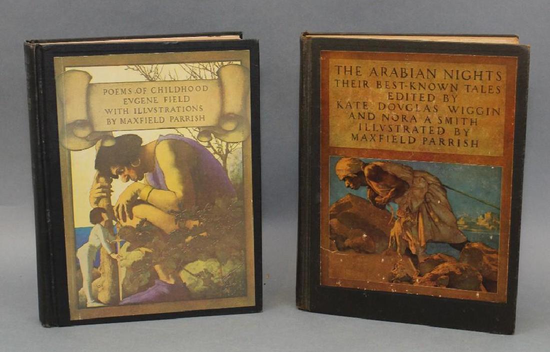 Maxfield Parrish Book Grouping: NEW YORK 1904-1919 "The Arabian Nights : Their Best-Known Tales", edited by Kate Douglas Wiggin and Nora A. Smith, Charles Scribner's Sons,1919, partial tears in end paper, owner's Sunday School prese