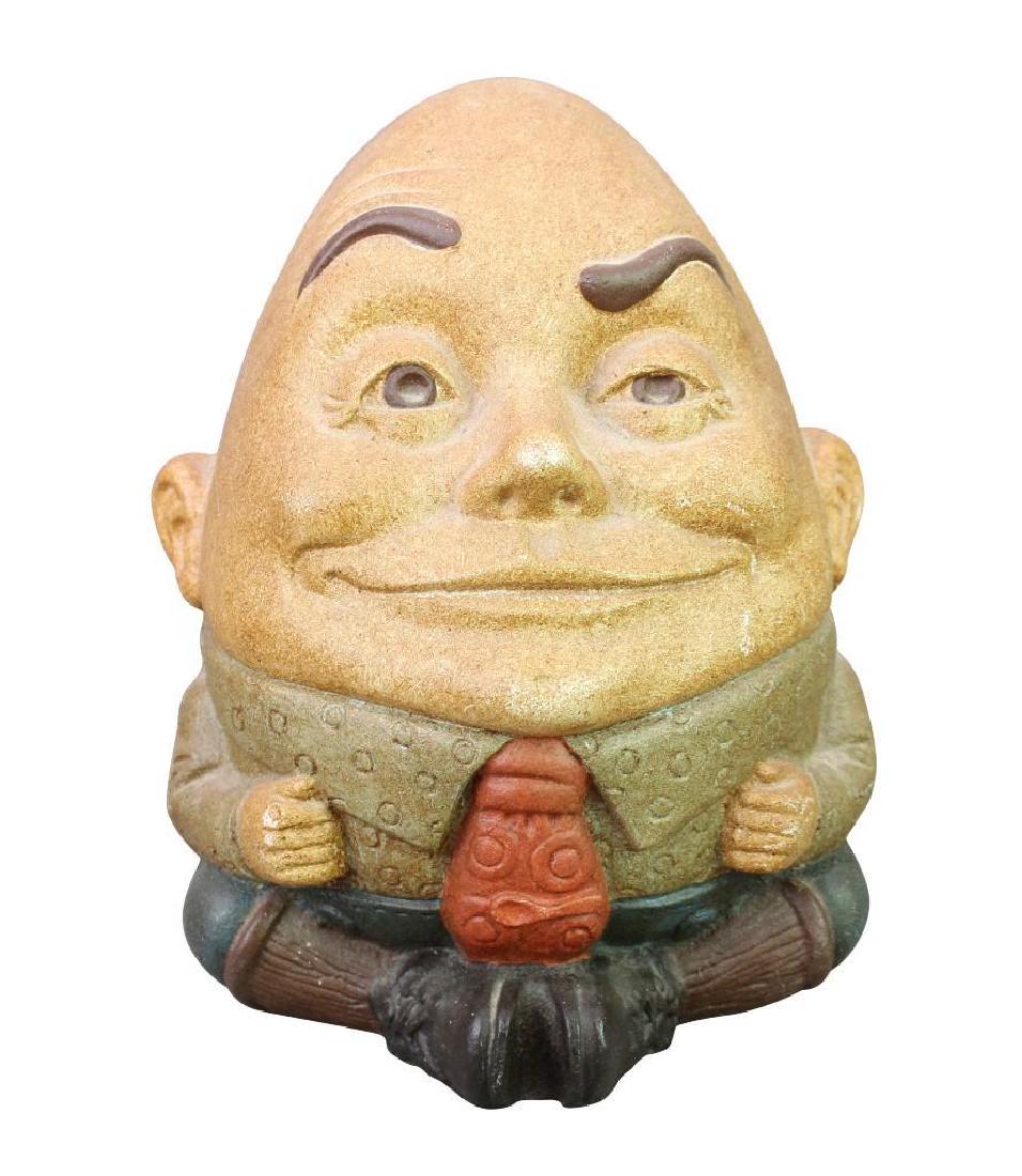 Humpty Dumpty Doorstop: American, 20th c. Cast iron 10 1/2" H x 7 1/2" W x 5" D Taken from the Maxfield Parrish Life Magazine Cover of March 17, 1921. Hollow back with no markings