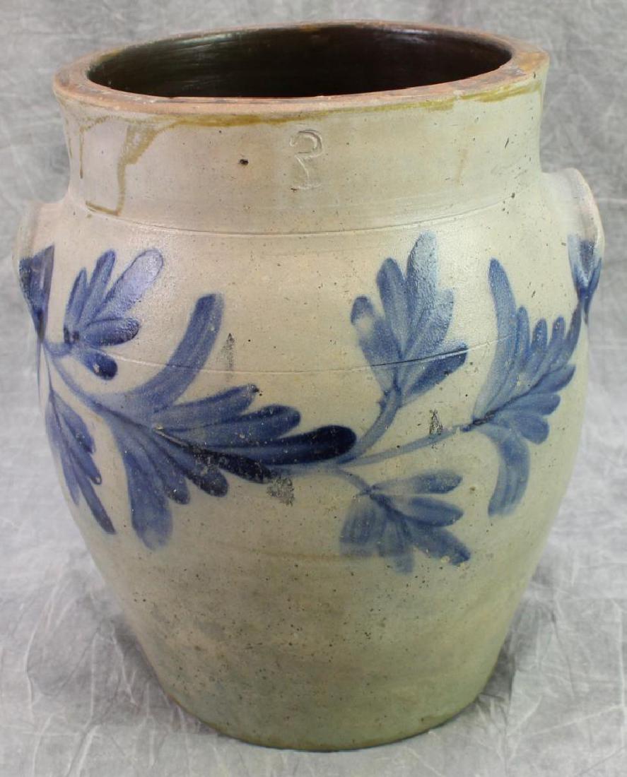 Salt Glaze Cobalt Decorated Crock (1 of 3)