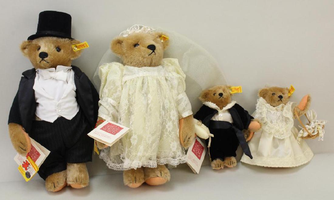 LOT OF (4) MINT STEIFF WEDDING PARTY TEDDY BEARS. (1 of 2)