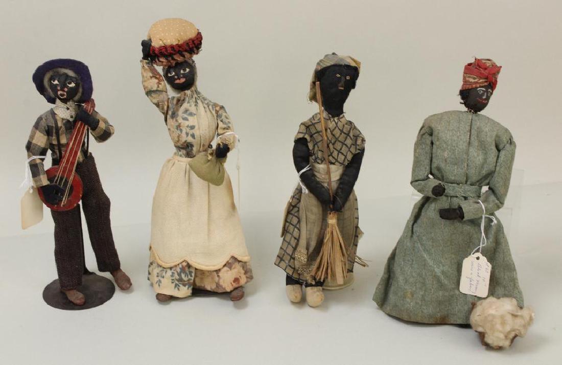 LOT OF (4) VINTAGE BLACK TOURIST DOLLS. (1 of 2)