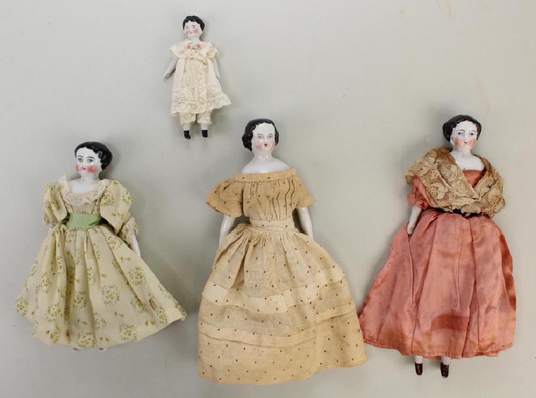 LOT OF (4) ANTIQUE CHINA HEAD DOLLS. (1 of 2)