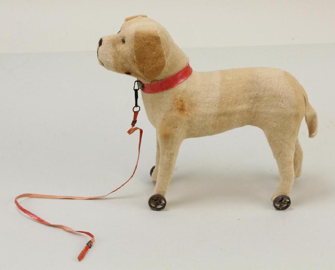 NOVELTY - ANTIQUE CLOTH PULL TOY DOG. (1 of 2)