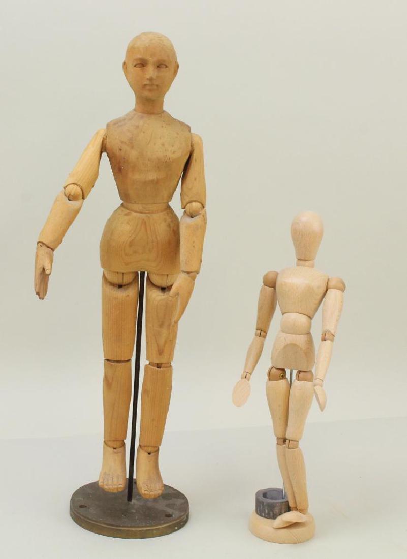 NOVELTY - PAIR OF WOODEN MANNIKINS. (1 of 4)