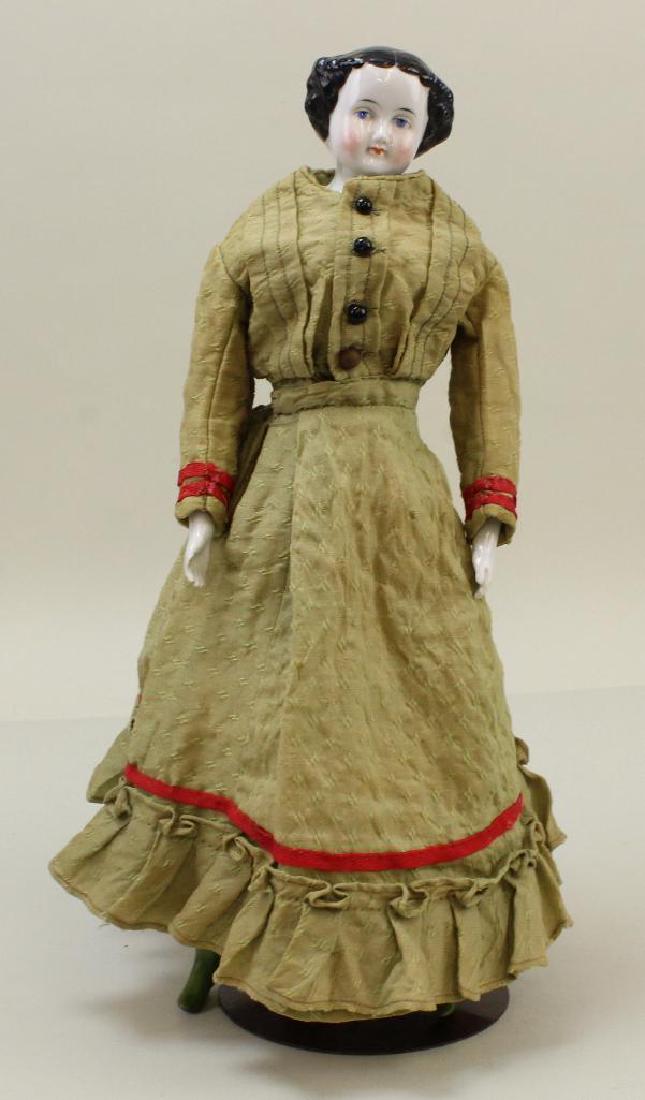 14 1/2" ANTIQUE CHINA HEAD DOLL. (1 of 3)