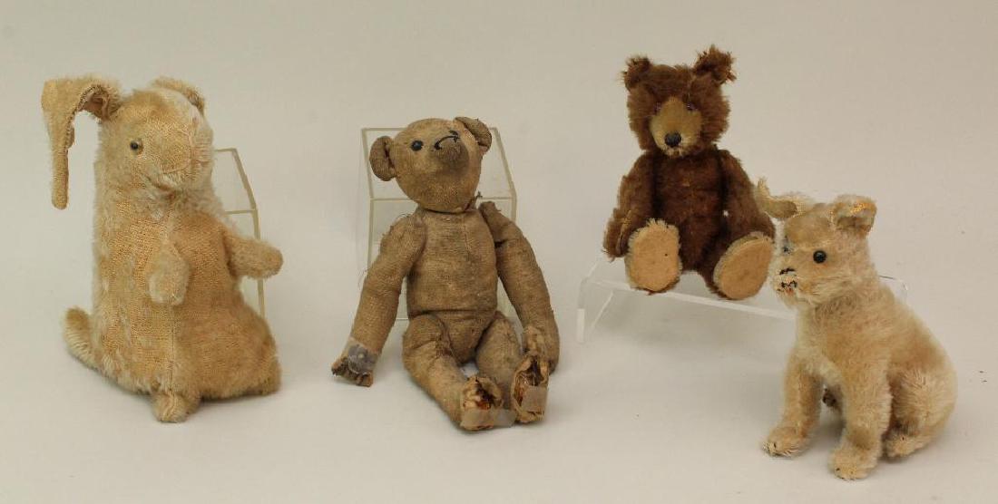 LOT OF (4) ANTIQUE MOHAIR ANIMALS. (1 of 4)